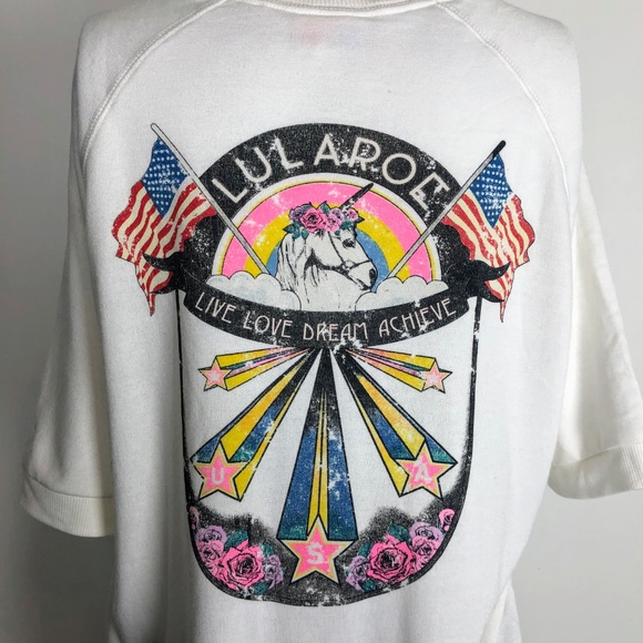 LuLaRoe Live Love Dream Achieve Tee White Top - Picture 7 of 7